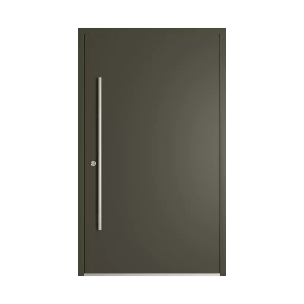 RAL 6014 Yellow olive entry-doors models-of-door-fillings dindecor 6011-pvc  