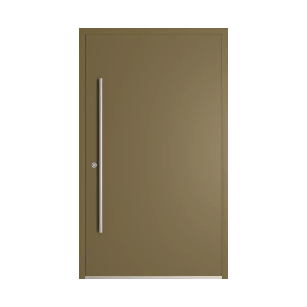RAL 7008 Khaki grey entry-doors models-of-door-fillings dindecor 6011-pvc  