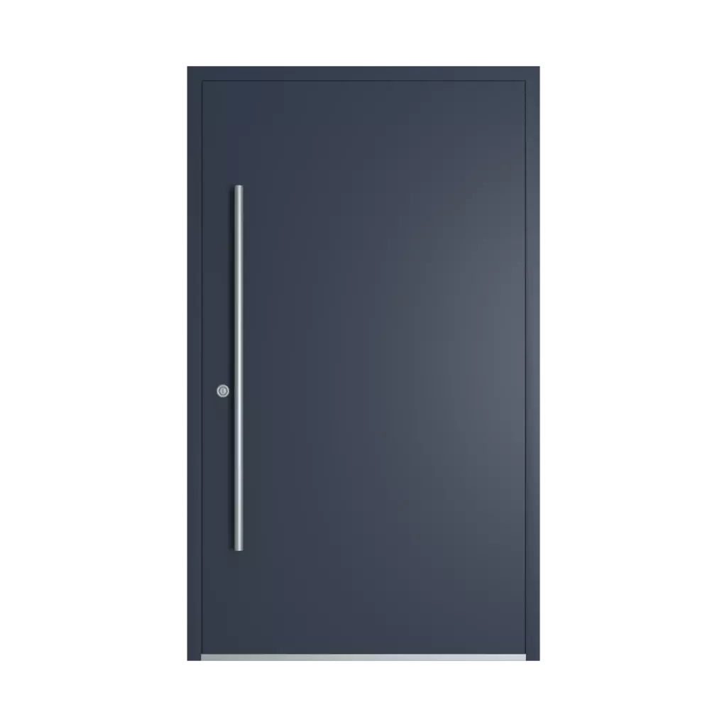 RAL 5008 Grey blue entry-doors models-of-door-fillings dindecor 6011-pvc  