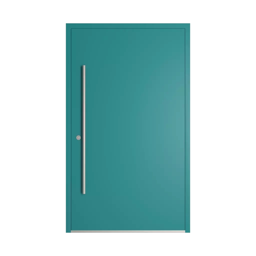 RAL 5018 Turquoise blue entry-doors models-of-door-fillings dindecor 6011-pvc  