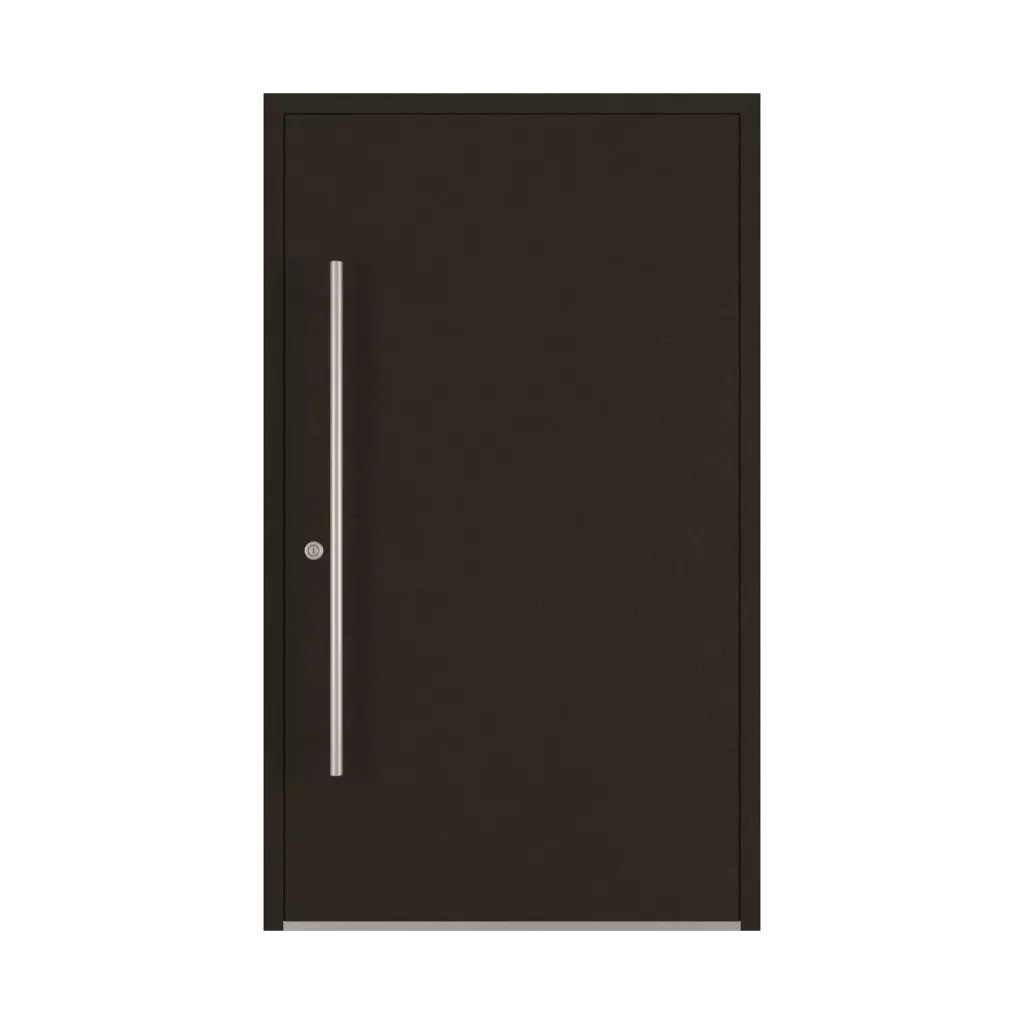 Dark brown matt entry-doors models-of-door-fillings dindecor 6034-pvc  