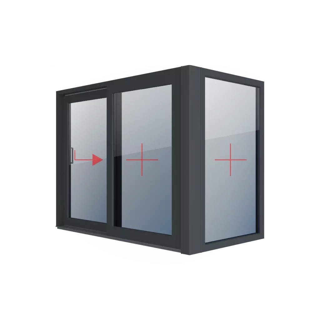 Fixed left, terrace sliding HST right windows window-types corner standard  