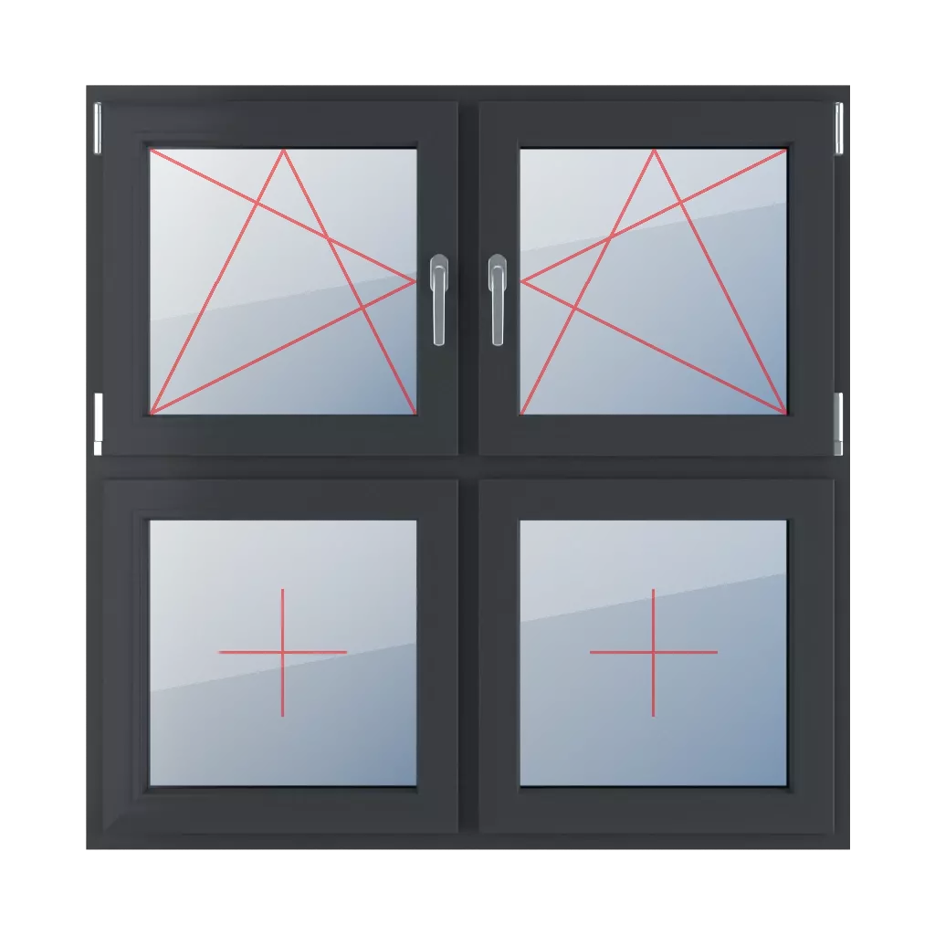 Left-hand turn-tilt, right-hand turn-tilt, fixed glazing in the leaf windows window-types four-leaf symmetrical-division-horizontal-50-50 left-hand-turn-tilt-right-hand-turn-tilt-fixed-glazing-in-the-leaf-2 